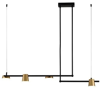 Κρεμαστό Φωτιστικό Οροφής LED Μαύρο-Χρυσό 2035 Zambelis 2035 Μαύρο-Χρυσό