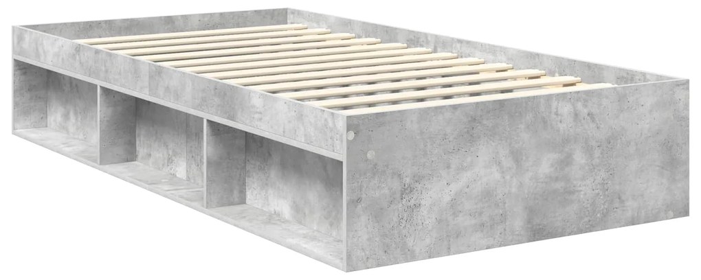 vidaXL Σκελετός Κρεβατιού Γκρι Μπετόν 100 x 200 cm Επεξεργασμένο ξύλο