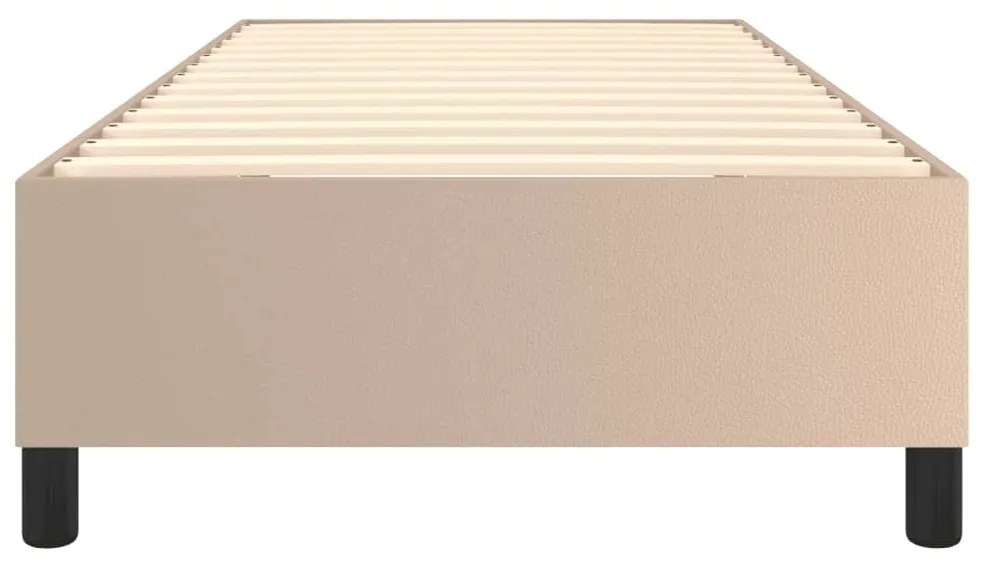 vidaXL Σκελετός Κρεβατιού με Ελατήρια Καπουτσίνο 90x190 εκ. από Συνθετικό Δέρμα