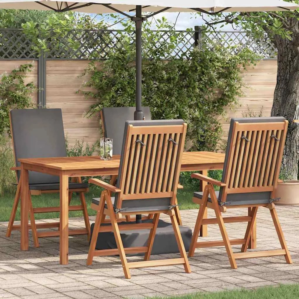 vidaXL Καρέκλα Κήπου 4 pcs Καφέ 57 x 71.5 x 104εκ Μασίφ ξύλο teak