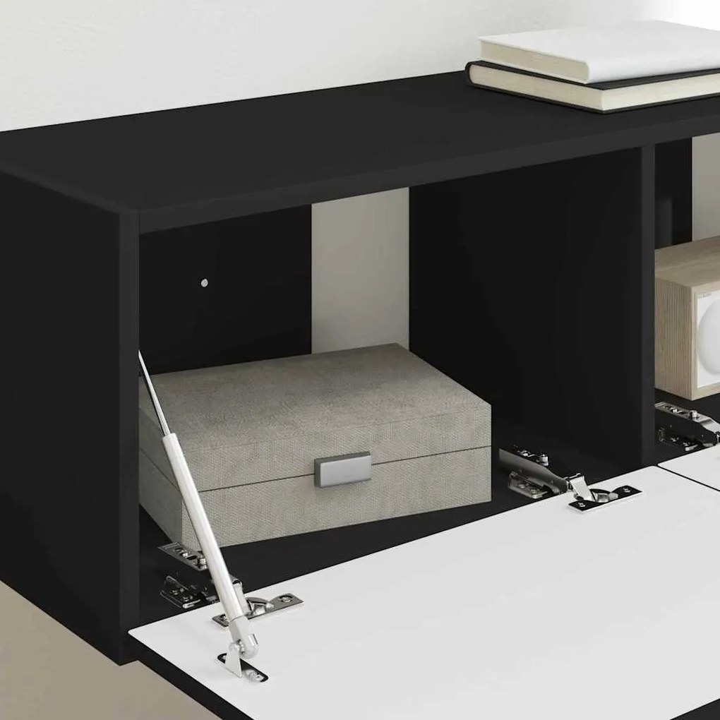 vidaXL Ντουλάπι Τηλεόρασης Τοίχου Επιτοίχιο Μαύρο 60 x 31 x 29.5 εκ