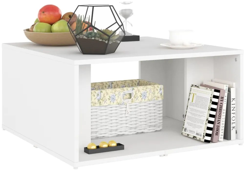 vidaXL Τραπεζάκια Σαλονιού 4 τεμ. Λευκά 33 x 33 x 33 εκ. Επεξ. Ξύλο