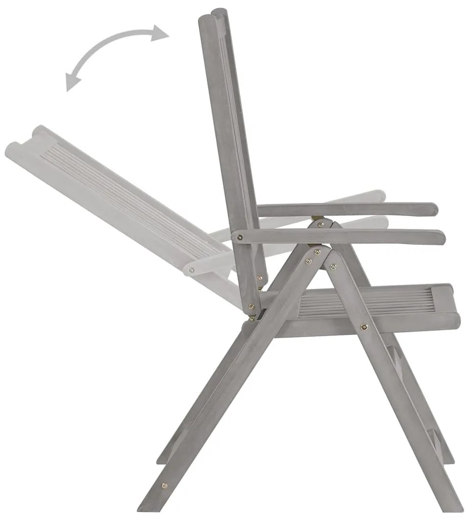 vidaXL Σετ Τραπεζαρίας Κήπου 5 Τεμαχίων (150-200) x 100 εκ. από Μασίφ Ξύλο Ακακίας Γκρι