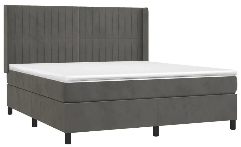 ΚΡΕΒΑΤΙ BOXSPRING ΜΕ ΣΤΡΩΜΑ ΣΚΟΥΡΟ ΓΚΡΙ 180X200 ΕΚ. ΒΕΛΟΥΔΙΝΟ 3132814