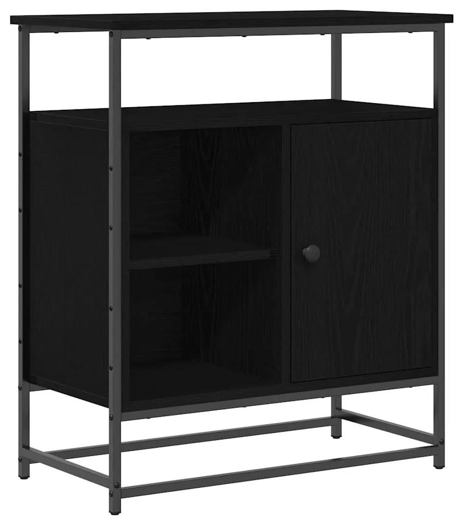 vidaXL Πλαϊνό γραφείο Μαύρη Οξυά 69 x 35 x 80 εκ Επεξεργασμένο ξύλο