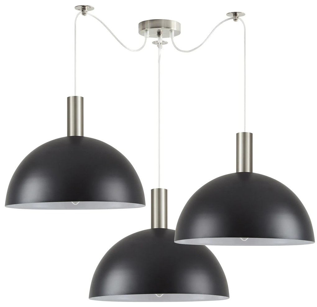 SE21-NM-4-NM3-MS40 ADEPT TUBE Nickel Matt Pendant Black Metal Shade+