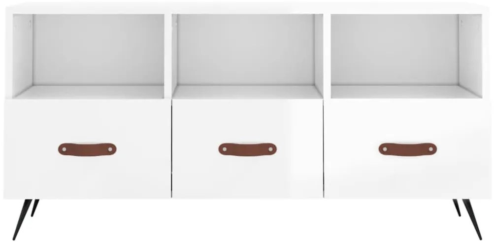 vidaXL Έπιπλο Τηλεόρασης Γυαλ. Λευκό 102x36x50 εκ. Επεξεργασμένο Ξύλο