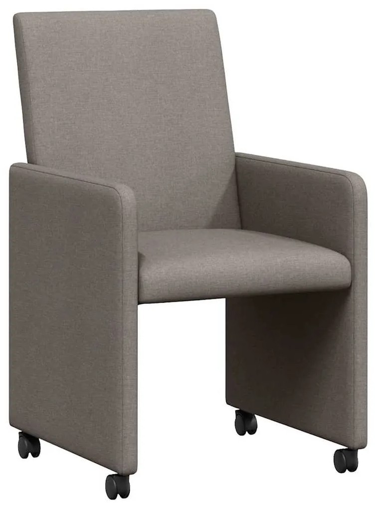 vidaXL Καρέκλες Φαγητού με Ρόδες 2 pcs Taupe 57 x 66 x 94 εκ ύφασμα