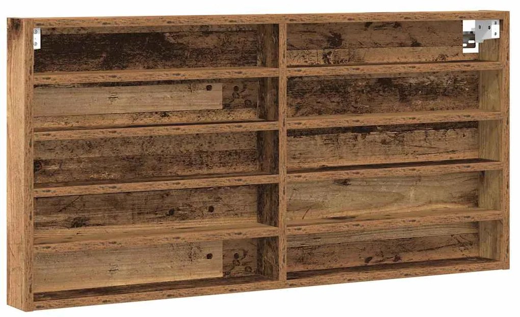 vidaXL Βιτρίνα με ράφι Παλιό Ξύλο 100 x 8.5 x 50 cm Επεξεργασμένο ξύλο