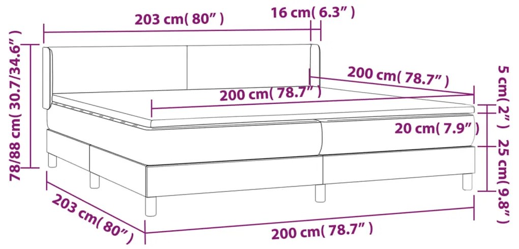 ΚΡΕΒΑΤΙ BOXSPRING ΜΕ ΣΤΡΩΜΑ ΜΠΛΕ 200X200 ΕΚ. ΥΦΑΣΜΑΤΙΝΟ 3129583