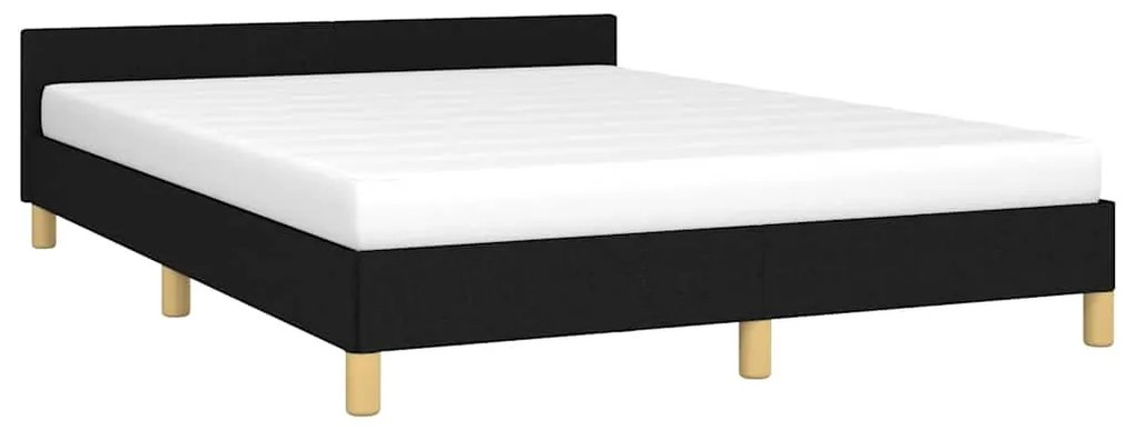 vidaXL Σκελετός Κρεβατιού Χωρίς Στρώμα Μαύρο 140x190 εκ. Υφασμάτινο