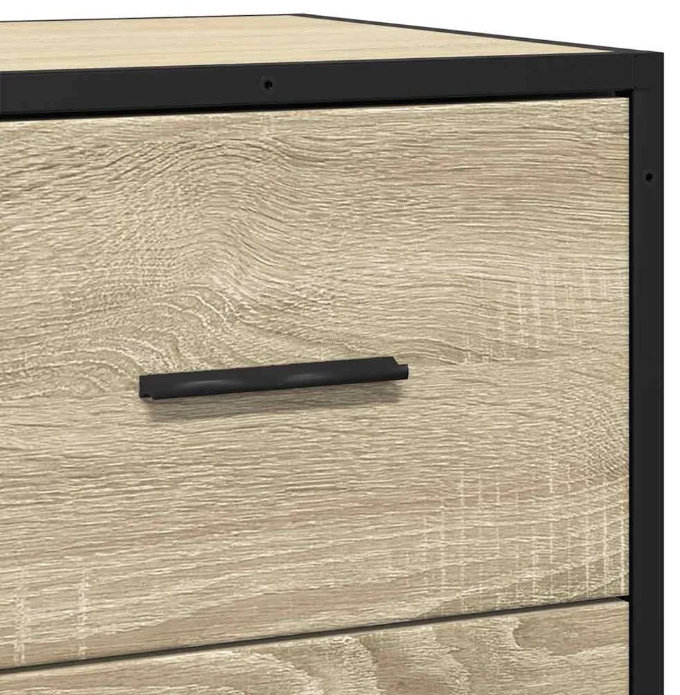 Sideboard Sonoma Oak 68x35x76cm Κατασκευασμένο ξύλο και μέταλλο - Καφέ