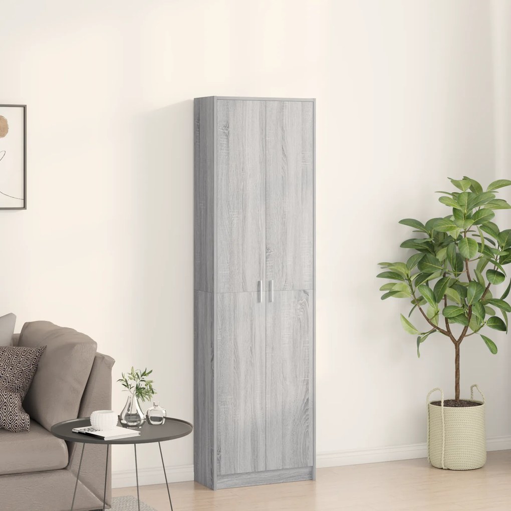 vidaXL Ντουλάπα  Γκρι Σονόμα 55x25x189 εκ. από Μοριοσανίδα