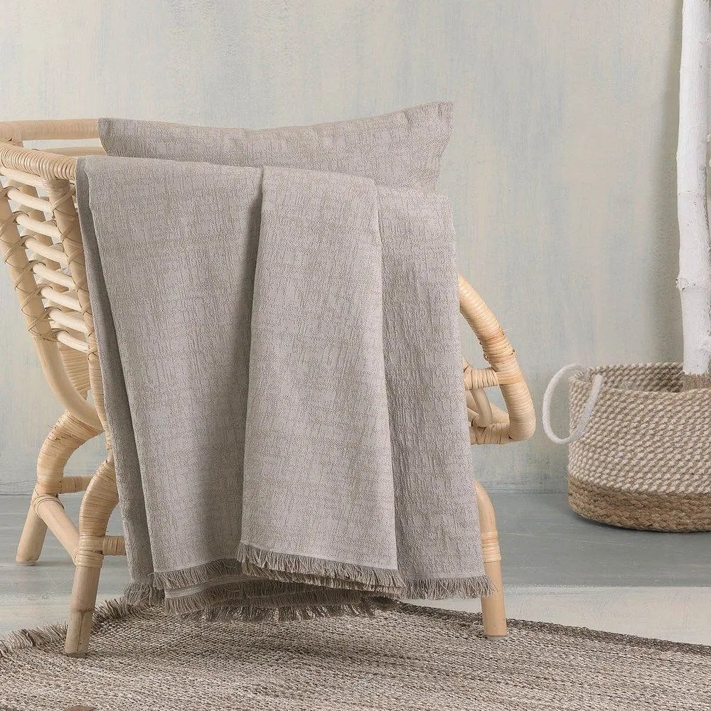 Ριχτάρι Mauricio Beige Ρυθμός Armchair 160x180cm Βαμβάκι-Πολυέστερ