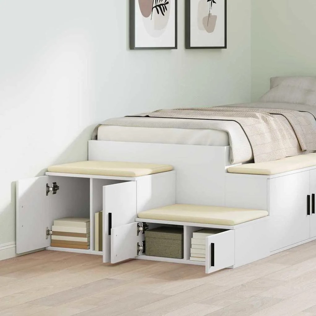 vidaXL Ντουλάπι αποθήκευσης Λευκό 127 x 41 x 40 εκ Επεξεργασμένο ξύλο
