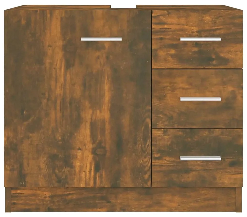 vidaXL Ντουλάπι Νιπτήρα Καπνιστή Δρυς 63 x 30 x 54 εκ. Επεξεργ. Ξύλο