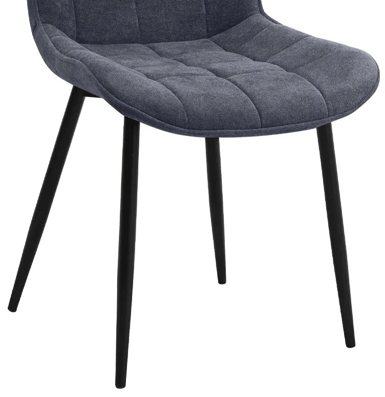 Καρέκλα τραπεζαρίας Chiara Megapap ανθρακί ύφασμα - μεταλλικό μαύρο πόδι 48x58x81εκ.