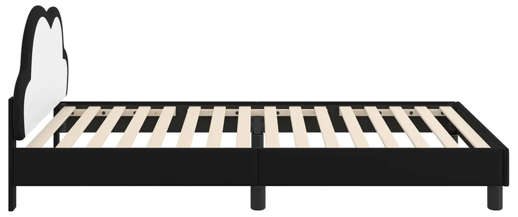 vidaXL Σκελετός Κρεβατιού με κεφαλάρι Μαύρο 90 x 190 cm PU