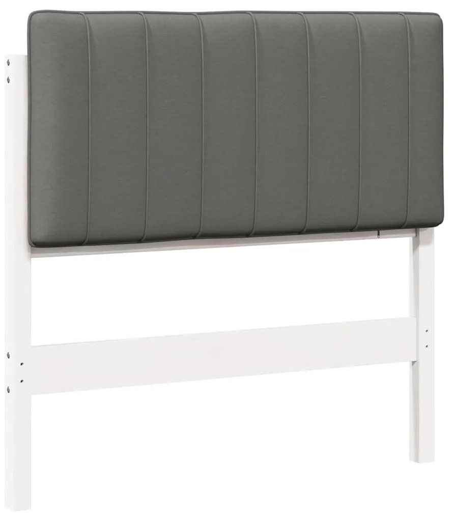 vidaXL Ταπετσαρισμένο κεφαλάρι Λευκό και Ανοιχτό Γκρι 90 cm