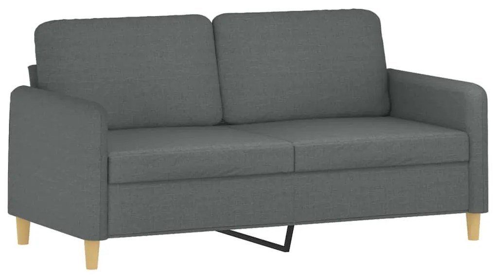 vidaXL Σετ Σαλονιού 2 Τεμαχίων Σκ. Γκρι Υφασμάτινο με Μαξιλάρια