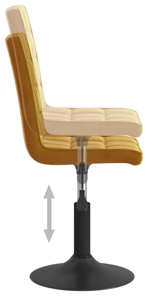 vidaXL Καρέκλες Τραπεζαρίας Περιστρεφόμενες 4 τεμ. Καφέ Βελούδινες