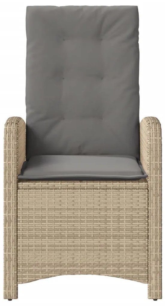 vidaXL Πολυθρόνες Κήπου Ανακλ/νες 2 τεμ. Μπεζ Συνθ. Ρατάν &amp; Μαξιλάρια