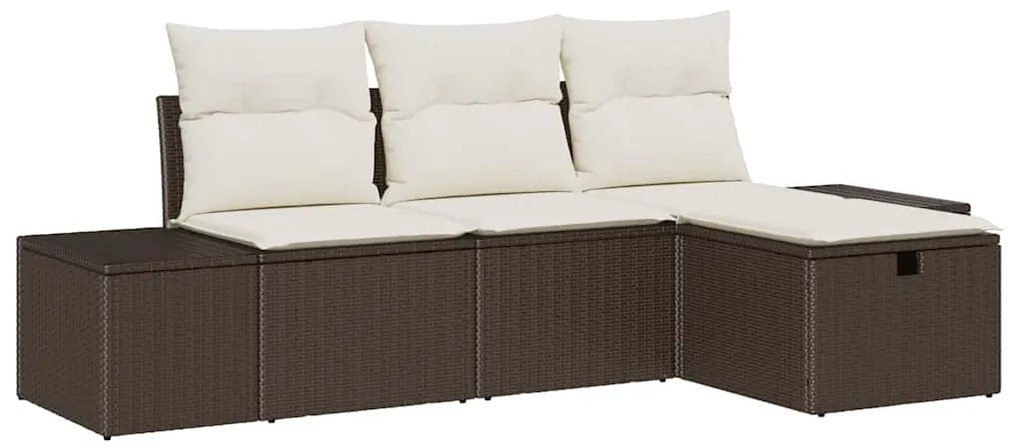 vidaXL Σετ Καναπέ με μαξιλάρι 4 pcs συνθετικό ρατάν