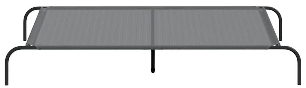 vidaXL Ανυψωμένο κρεβάτι σκύλου γκρι 150x90x20 cm Textilene και χάλυβα