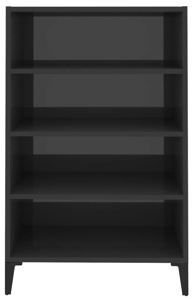 vidaXL Ραφιέρα Γυαλιστερή Γκρι 57 x 35 x 90 εκ. από Επεξ. Ξύλο