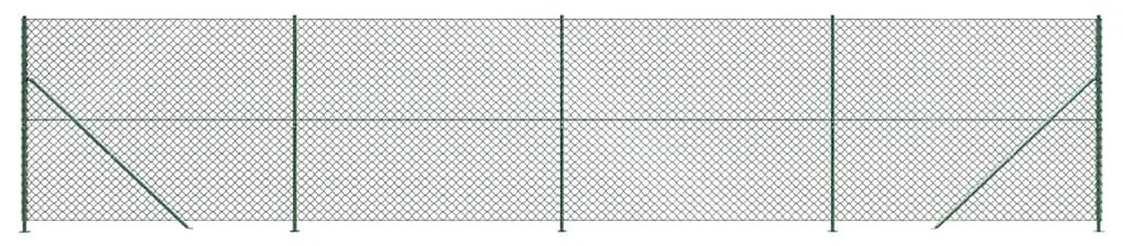 vidaXL Συρματόπλεγμα Περίφραξης Πράσινο 2,2 x 10 μ. με Βάσεις Φλάντζα