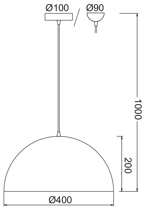 ΚΡΕΜΑΣΤΟ ΦΩΤΙΣΤΙΚΟ 1XE27 ΜΕΤΑΛΛΙΚΟ ΜΑΥΡΟ Φ40cm MELINA - OD5391MB - OD5391MB