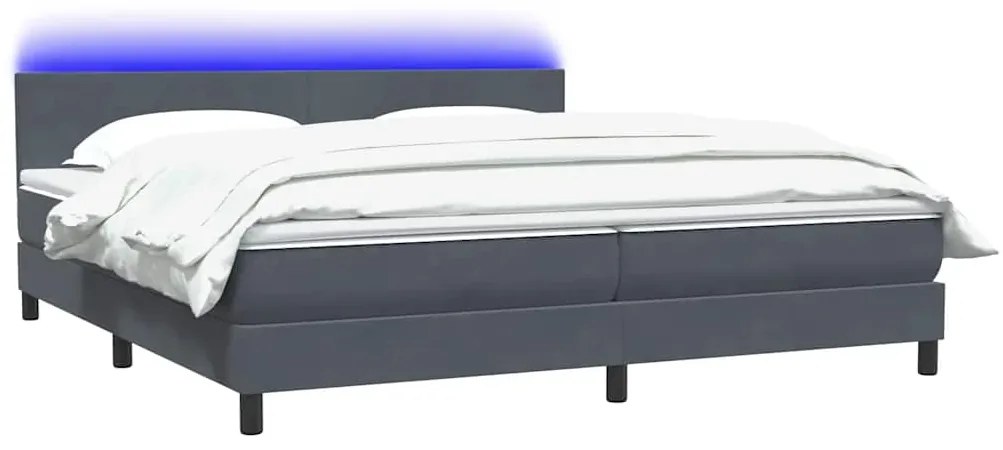 BOX SPRING ΚΡΕΒΑΤΙ ΜΕ ΣΤΡΩΜΑ ΣΚΟΥΡΟ ΓΚΡΙ 200X220 CM ΒΕΛΟΥΔΙΝΟ 3316756