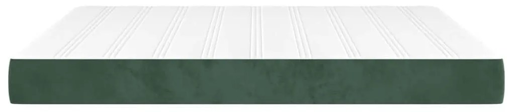vidaXL Στρώμα με Pocket Springs Σκούρο Πράσινο 160x220x20 εκ Βελούδινο