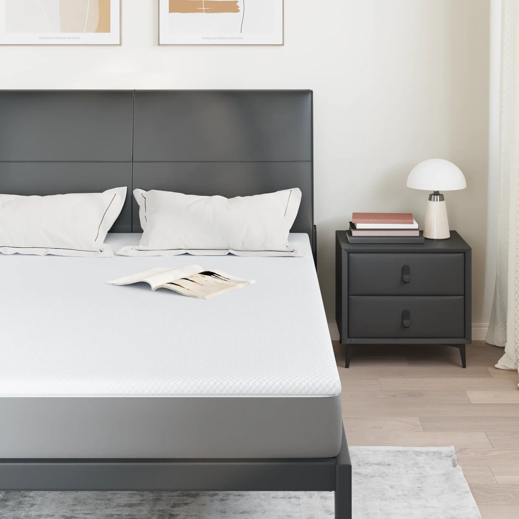 vidaXL Στρώματα Λευκό 140 x 200 cm 100% ύφασμα πολυεστέρα με τζακάρ