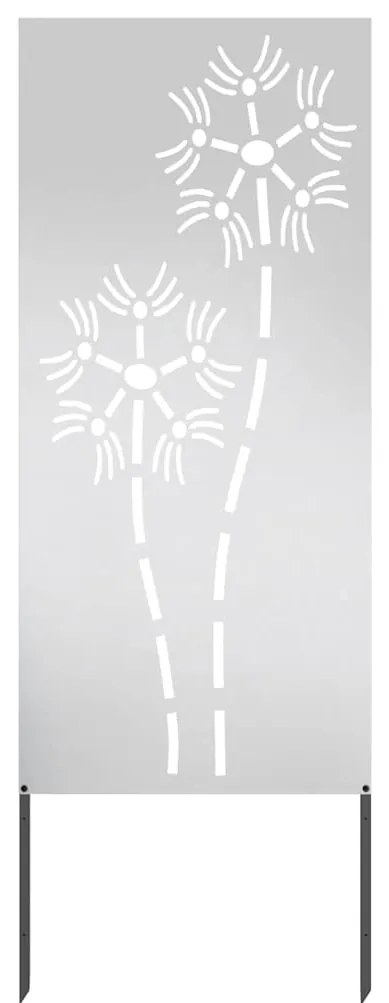 vidaXL Οθόνη Ιδιωτικότητας Κήπου Ασημί 50 x 140 εκ Ανοξείδωτο ατσάλι