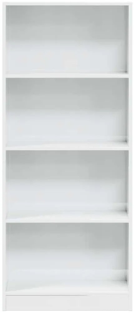 Βιβλιοθήκη Γυαλιστερό Λευκό 60x24x143 εκ. Επεξεργασμένο Ξύλο - Λευκό