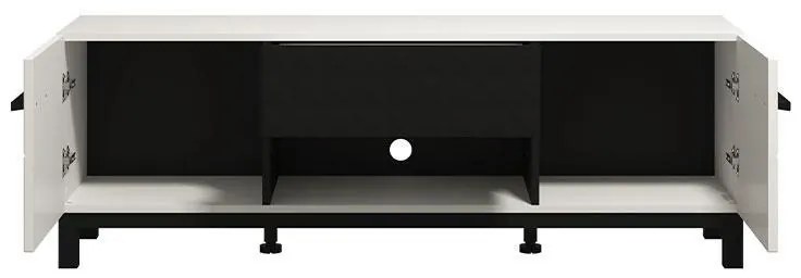 Έπιπλο Τηλεόρασης Sarthe 150 3K1F2V Λευκό - Μαύρο 147x42x51 εκ. 147x42x51 εκ.