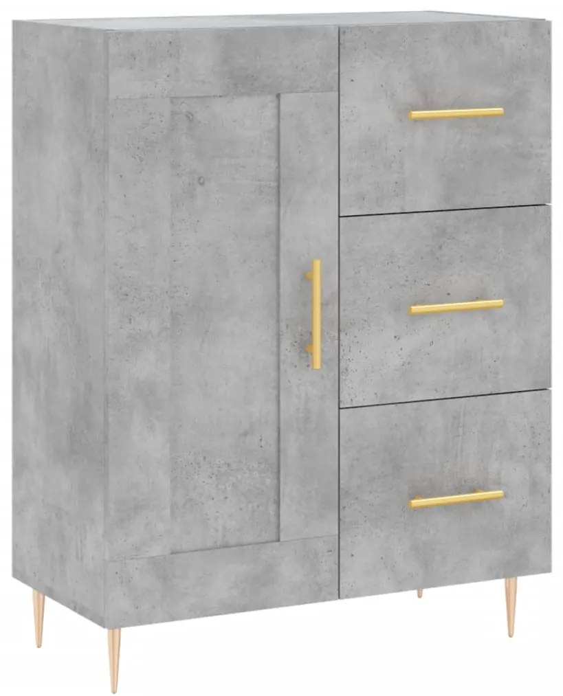 vidaXL Ντουλάπι Γκρι Σκυροδέματος 69,5x34x180 εκ. Επεξεργασμένο Ξύλο