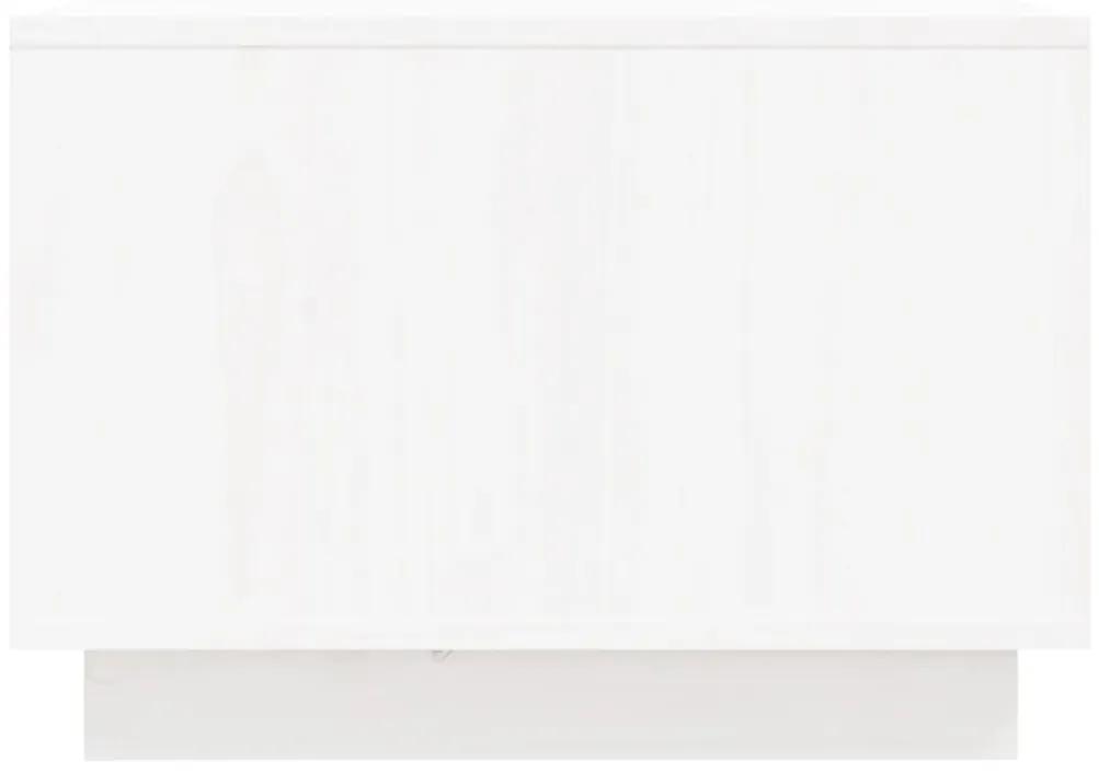Τραπεζάκι Σαλονιού Λευκό 80 x 50 x 35 εκ. από Μασίφ Ξύλο Πεύκου - Λευκό