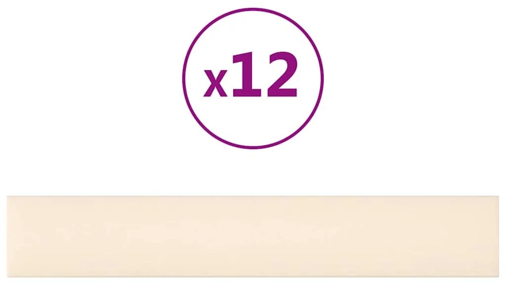vidaXL Πάνελ Τοίχου 12 τεμ. Λευκό 90x15 εκ. 1,62 μ² Βελούδινα