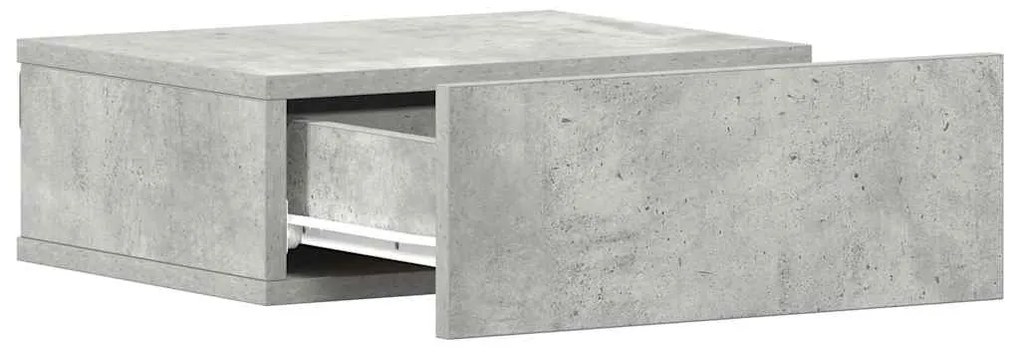 vidaXL Κομοδίνο Κρεμαστό Γκρι Σκυροδέματος 40x30x15 εκ. από Επεξ. Ξύλο