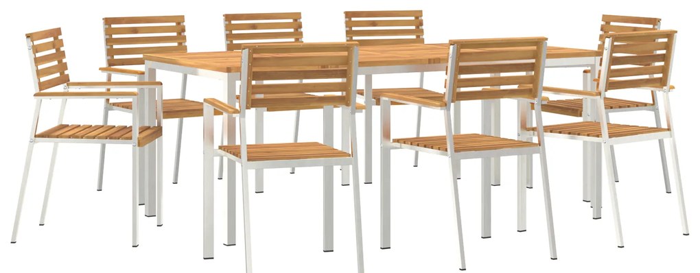 vidaXL Σετ τραπεζαρίας κήπου 9 pcs