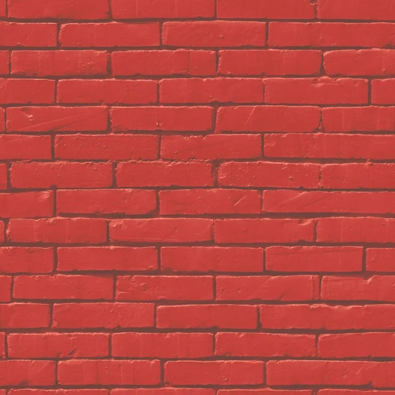 Ταπετσαρία Τοίχου Brick Wall Red