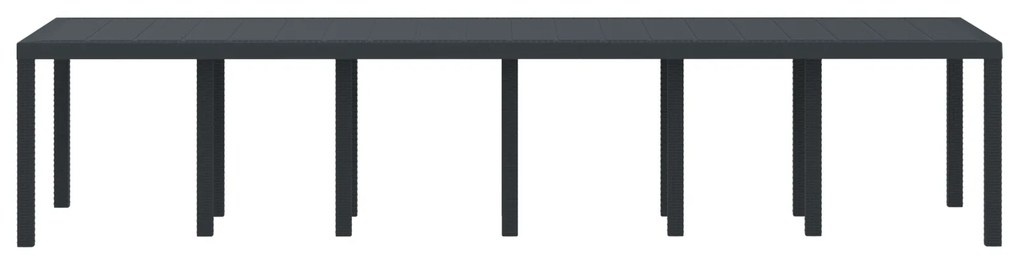 vidaXL Τραπέζι Κήπου Ανθρακί 350x100x73 εκ. Πολυ Ράτταν