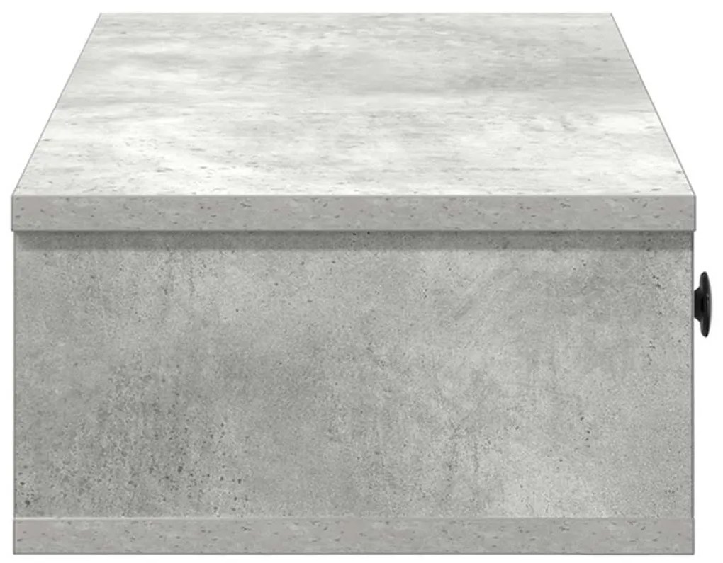 Ράφι τοίχου με συρτάρια Γκρι μπετόν 100x37,5x19 cm Ξύλο μηχανής - Γκρι