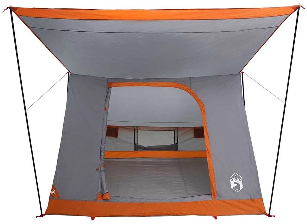 vidaXL Σκηνή Camping Γκρι και πορτοκαλί 282 x 225 x 154 εκ Πολυεστέρας
