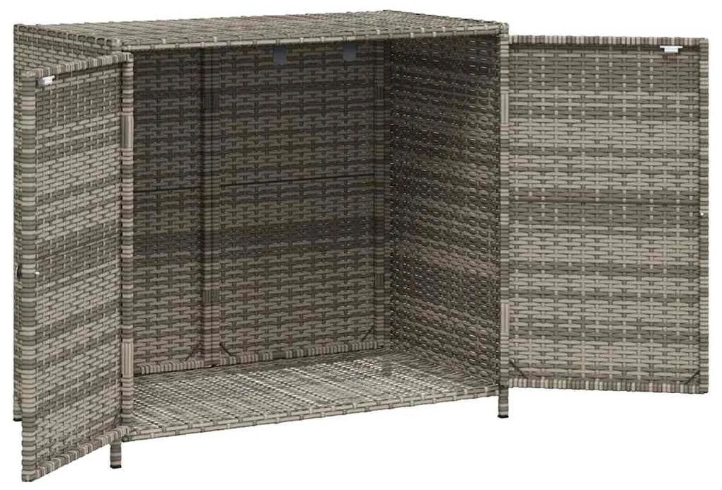vidaXL Ντουλάπι Αποθήκευσης Κήπου Γκρι 83x45x76 εκ. από Συνθ. Ρατάν