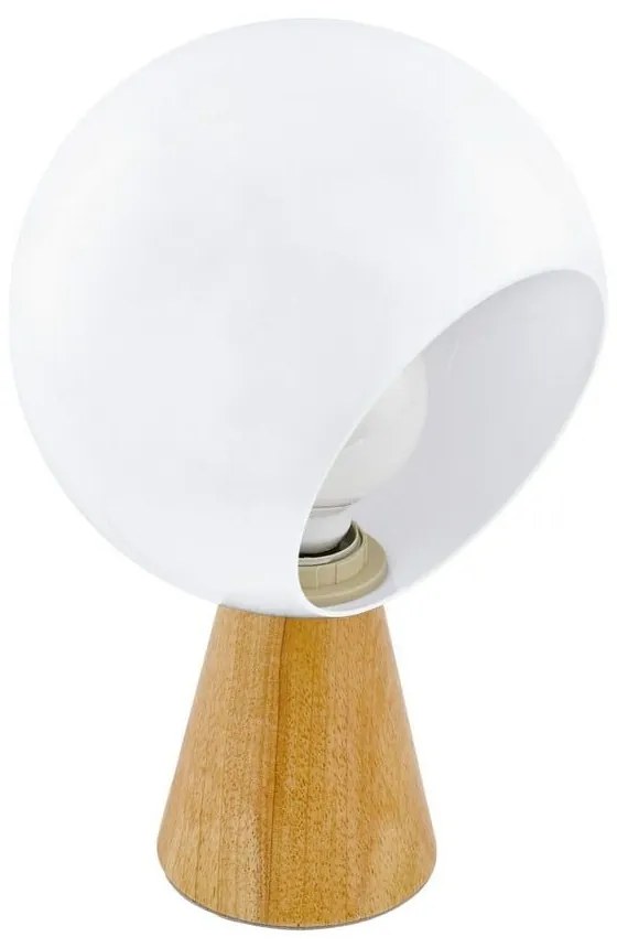 Φωτιστικό Επιτραπέζιο Mamblas 98278 White-Brown Eglo Metal,Wood