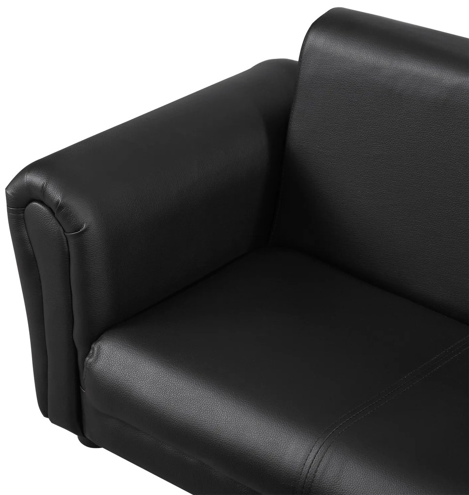 Παιδικό καναπεδάκι HOMCOM με υποπόδιο, παιδικός καναπές με υποπόδιο, παιδικός καναπές, μαύρος, 83 x 42 x 41 εκ.