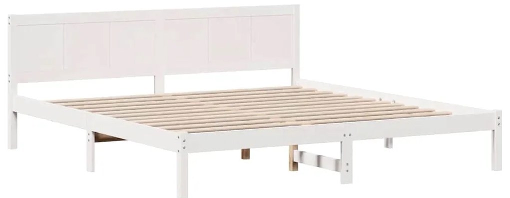 vidaXL Σκελετός Κρεβατιού Λευκό 200 x 200 cm Μασίφ ξύλο πεύκου